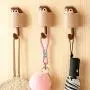 TOPBATHY Wall Mounted Hook Adorable Squirrel Hanging Hook Punch Free Adhesive Decorative Hanger for Home Bedroom Dormitory Cloth Hat Towel Holder (Coffee)