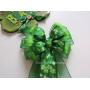 St Patrick Shamrock Wreath Bow St Patrick Party Decoration Happy Saint Patricks Wreath Bow Kelly Lime Shamrock Gift Bow St. Patricks Door Hanger Bow Emerald Lime Irish Shamrock Bow