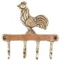 Indianshelf Handmade 1 Artistic Vintage Golden Brass Rooster Key Hooks Hangers/Wall Hooks Decorative