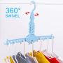 POZILAN 2 Pack Magic Clothes Hangers Space Saving - Collapsible Closet Organizer 360 Degree Wardrobe Rack, Foldable Hanger for Clothes, Belts (Light Blue)