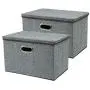 Zonyon Large Storage Box, 17.7’’ Sturdy Collapsible Fabric Storage Bin Container Bakset Home Cube Organizer with Removable Lid for Bedroom,Closet,Shelves,Office,Grey,2 Packs Zonyon Large Storage Box, 17.7’’ Sturdy Collapsible Fabric Storage Bin Container Bakset Home Cube Organizer with Removable Lid for Bedroom,Closet,Shelves,Office,Grey,2 Packs