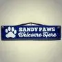 Sandy Paws Welcome Here Wood Sign - Rustic Wall Decor With Rope Hanger - Dog Decor for Home Sandy Paws Welcome Here Wood Sign - Rustic Wall Decor With Rope Hanger - Dog Decor for Home