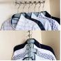 10pc Folding Shirts Coat Clothes Hanger Holders Save Space Non-Slip Clothing Organizer 6 Hole Iron Drying Drying Storage Rack