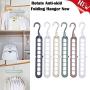 Clothes Hangers with 9 Hole - Samoii Set of 6 Space Saving Hangers Magic Cascading Hanger Closet Clothes Organizer for Skirt Hangers - Clothes Hanger - Pants Hangers - Ultra Thin No Slip