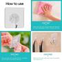 Frankim 8-Pack Self Adhesive Transparent Reusable Heavy Duty Wall Hooks for Hat/Towel/Robe/Clothes, No Scratch, Waterproof & Oilproof, Bathroom Kitchen Wall Towel Hooks & Ceiling Hanger