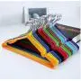 10pcs Random Color Thick PVC Coated Metal Clothes Hanger, Space Saving Non Slip Shirts Dress Coats Hangers Rack 10pcs Random Color Thick PVC Coated Metal Clothes Hanger, Space Saving Non Slip Shirts Dress Coats Hangers Rack