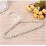 5pcs Plastic Pearl Beaded Bow Clothes Dress Coat Hangers, Wedding Kid Children Pet Dog Cat Save-Space Stage Ganizer