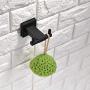 TNOMS Robe Hook Bathroom Square Hook Hand Towel Bath Coat Key Hanger Kitchen Cabinet Closet Hook and Shirt Holder Black Finish, Wall Mounted, GZQ6001BK