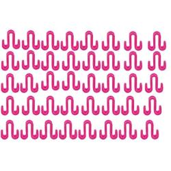 Ufunny Flocking Clothes Hanger Closet Organizer Flocking Holder Space-Saving Mini Cascading Hooks Clothing Double Hook Pack of 40 (Hot Pink)