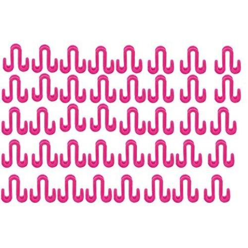 Ufunny Flocking Clothes Hanger Closet Organizer Flocking Holder Space-Saving Mini Cascading Hooks Clothing Double Hook Pack of 40 (Hot Pink)
