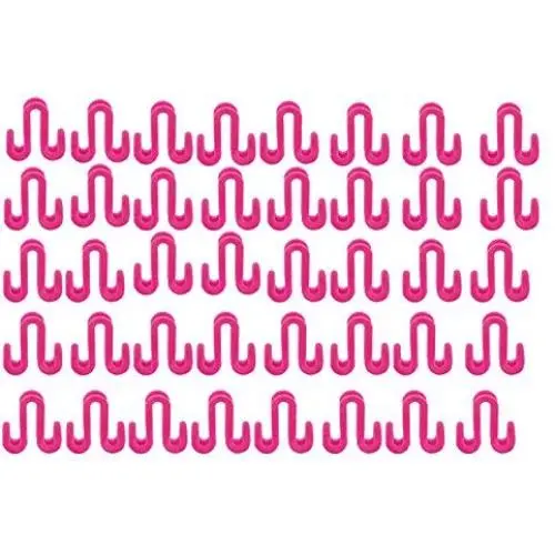 Ufunny Flocking Clothes Hanger Closet Organizer Flocking Holder Space-Saving Mini Cascading Hooks Clothing Double Hook Pack of 40 (Hot Pink)