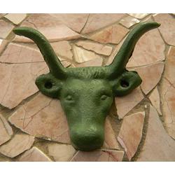 Green Wall Hook, Coat Hook, Towel Hook, Key Hook, Cast Iron Hanger, Rustic Cow Decor