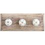 Indianshelf Handmade 1 Artistic Vintage Blue Wooden Polka Dot Crackle Rail Hooks Hangers/Coat Hooks Hardware