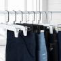 Iddefee Clothes Hanger Pack of 12 Simple Plastic Pants Hangers with Clips Jeans Skirt Hanger Clip Black Pants Hangers (Color : Black, Size : 3116cm)