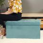 B FSOBEIIALEO Folding Storage Ottoman, Long Shoes Bench, Flannelette Footrest Stool Seat 31.5"x15.7"x15.7" (Teal, Large) B FSOBEIIALEO Folding Storage Ottoman, Long Shoes Bench, Flannelette Footrest Stool Seat 31.5"x15.7"x15.7" (Teal, Large)