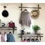 NDDDSD Clothing Rack Retro Wrought Iron Hangers Hanging Rod Clothing Store Hanger Wall Hanging Clothes Display Rack (Size : 120cm)