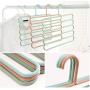 5 Layers Non-Slip Multifunctional Clothes Hangers Pants Storage Hangers Cloth Rack Multilayer Storage Scarf Tie Rack Hanger 10PC Random Color
