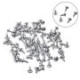 eBoot 100 Pairs D Ring Picture Frame Hanging Hangers Single Hole with Screws (Silver)