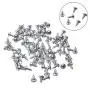 eBoot 100 Pairs D Ring Picture Frame Hanging Hangers Single Hole with Screws (Silver)
