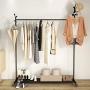 Cxjff Floor Standing Coat Rack Movable Hanger Clothes Bags Leisure 10 Hooks Easy Install, Iron (Color : Black, Size : 105x40x177cm)