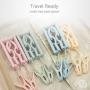 8 Pcs Portable Foldable Clothes Hangers with 16Pcs Hanger Clips for Travel Home Use - Premium Clothes Drying Rack for Scarves Suits Trousers Pants Shirts Socks Underwear(Highly Durable, Non-Slip)