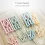 8 Pcs Portable Foldable Clothes Hangers with 16Pcs Hanger Clips for Travel Home Use - Premium Clothes Drying Rack for Scarves Suits Trousers Pants Shirts Socks Underwear(Highly Durable, Non-Slip)