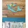 G.DeBrekht Mermaid Scenic Sunrise Beach Coast Waves, Palm Tree Wooden Door Hanger - Wall hanger #8198514H