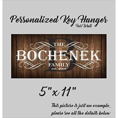Wall key holder with hooks, personalized mounted keyring hanger, decorative family key rack organizer, housewarming wedding gift, new home present for couple, 5 x 11" Wall key holder with hooks, personalized mounted keyring hanger, decorative family key rack organizer, housewarming wedding gift, new home present for couple, 5 x 11"