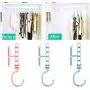 Grey990 Household Anti-Slip Multilayer Plastic Hooks Hanger Clothes Fixed Buckle Light Blue