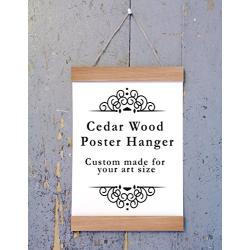 Cedar Wood Poster Hanger, Custom size Art Hanger, poster frame, picture hanger, Natural Cedar Wood, Handmade Frame