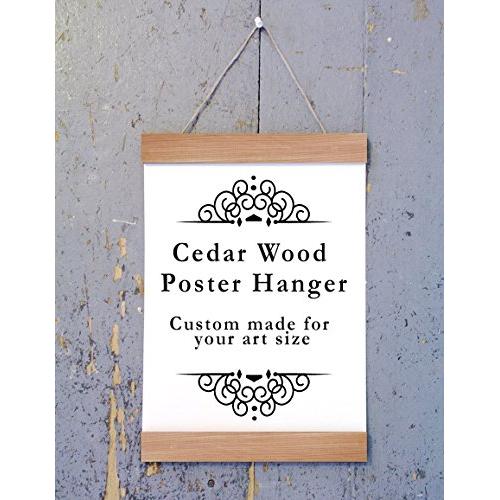 Cedar Wood Poster Hanger, Custom size Art Hanger, poster frame, picture hanger, Natural Cedar Wood, Handmade Frame