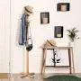 LANGRIA Coat Hook Bamboo Wooden Coat Rack and Hook Rack with 3 Tiers 12 Hooks and Solid Feet Hall Tree Coat Rack for Clothes Scarves and Hats, Bamboo Natural Color LANGRIA Coat Hook Bamboo Wooden Coat Rack and Hook Rack with 3 Tiers 12 Hooks and Solid Feet Hall Tree Coat Rack for Clothes Scarves and Hats, Bamboo Natural Color