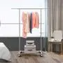Simple Trending Standard Rod Clothing Garment Rack, Rolling Clothes Organizer on Wheels for Hanging Clothes, Chrome Simple Trending Standard Rod Clothing Garment Rack, Rolling Clothes Organizer on Wheels for Hanging Clothes, Chrome