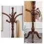 JIAYING Coat Racks Coat Rack European Style Solid Wood Coat Racks Indoor Landing Bedroom Hangers Modern Assembly Home Clothes Hanger 198cm Multifunction (Color : Brown)
