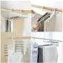 DNJKSA Fashion 5 in 1 Pant Rack Shelves Stainless Steel Clothes Hangers Multi-Functional Wardrobe Magic Hanger(Random Color)