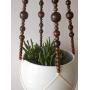 Macrame Plant hanger - Brown or black beads