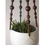 Macrame Plant hanger - Brown or black beads Macrame Plant hanger - Brown or black beads