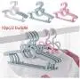 10pcs Home Drying Durable Clothes Hanger Portable Practical Baby Telescopic Multifunction Holder Cartoon Racks Non-Slip Children Random Color