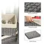 SONGMICS Handwoven Storage Baskets, Foldable Cube Storage Bins with Handles, Set of 6 Rattan-Style Storage Cubes for Shelf, for Bedroom Closet Laundry Room, 11.6 x 11.6 x 11.6 Inches, Gray URRB306WG SONGMICS Handwoven Storage Baskets, Foldable Cube Storage Bins with Handles, Set of 6 Rattan-Style Storage Cubes for Shelf, for Bedroom Closet Laundry Room, 11.6 x 11.6 x 11.6 Inches, Gray URRB306WG