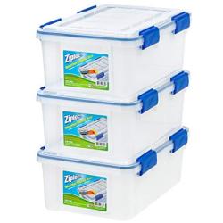 IRIS USA, Inc. Ziploc WeatherShield 16 Quart Storage Box, Clear, 3 Pack