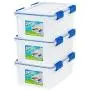 IRIS USA, Inc. Ziploc WeatherShield 16 Quart Storage Box, Clear, 3 Pack