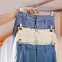 HOUSE DAY 12 Pack Pants Hangers with Hook, Clip Hangers, Skirt Hangers with Clips,Multi Stackable Add on Hangers