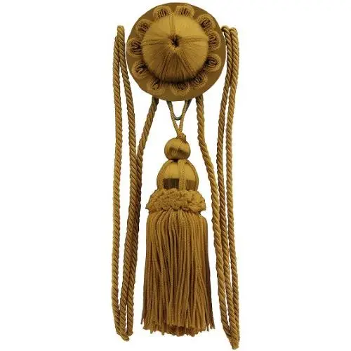 House of Antique Hardware R-010SV-161 Flora Rosette and Tassel Picture Hanger Kit with Rail Hook in Antique Gold