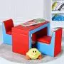 HONEY JOY Kids Sofa, 2-in-1 Multi-Functional Kids Table & Chair Set, 2 Seat Couch with Storage Boxes for Boys & Girls