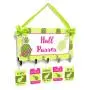 School Rooms Hall Pass with Hanger Green and Pink Tropical Theme wiht Pineapples