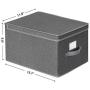 SONGMICS Set of 3 Foldable Storage Boxes with Lids, Fabric Cubes with Label Holders, Storage Bins Organizer, 11.8 x 15.7 x 9.8 Inches, Smoky Gray URYLB40G