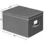 SONGMICS Set of 3 Foldable Storage Boxes with Lids, Fabric Cubes with Label Holders, Storage Bins Organizer, 11.8 x 15.7 x 9.8 Inches, Smoky Gray URYLB40G