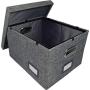 File Organizer Boxes Storage with Lid, Collapsible Hanging Documents for Files, Filing, Portable, Book, Folder Holder, Desktop, Letter and Legal File Storage Box, Gray 1 Pack