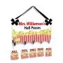 Personalizable Popcorn Theme Teacher Classroom Hall Passes Set with Hanger, School Locations Badges