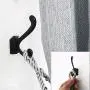 uxcell Curtain Tiebacks Hook Zinc Alloy Delicate Curtain Drapery Holder Window Holdback Wall Hooks Clothes Hanger, Set of 2, Black